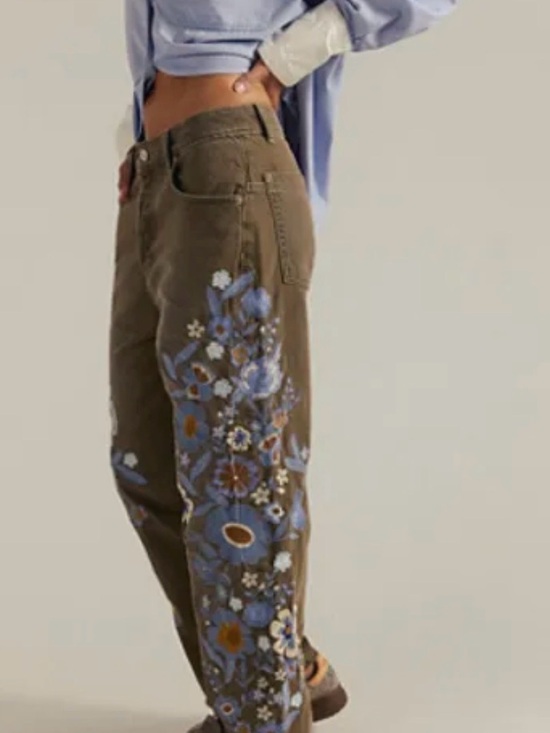 We The Free Denim - We The Free Willow Floral Wide-Leg Jeans